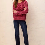 Tribal Cable Knit Special Wash Crew Neck Sweater | Pinot - Juli's Wearable Art