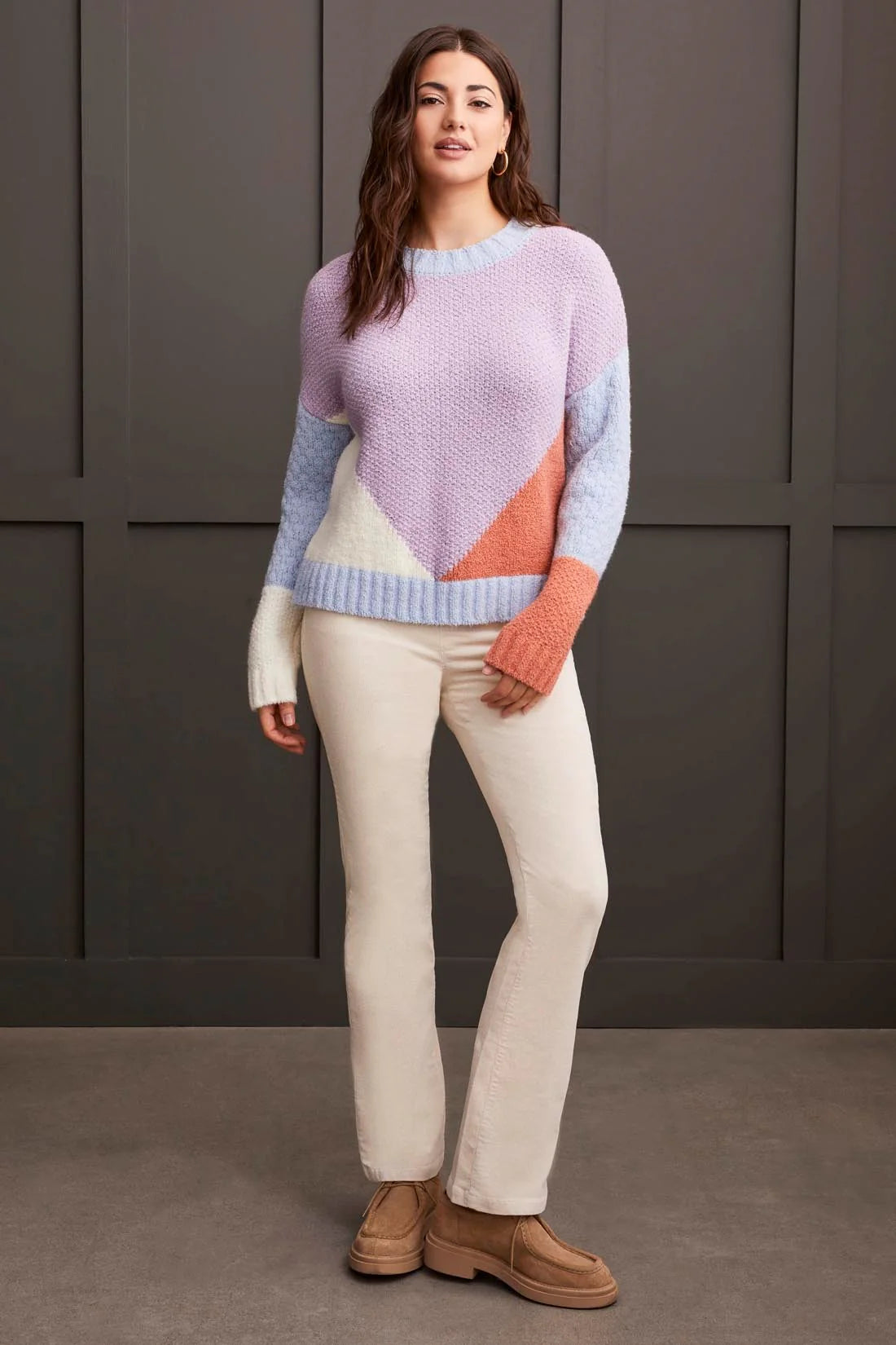 Tribal CHENILLE COLORBLOCK SWEATER