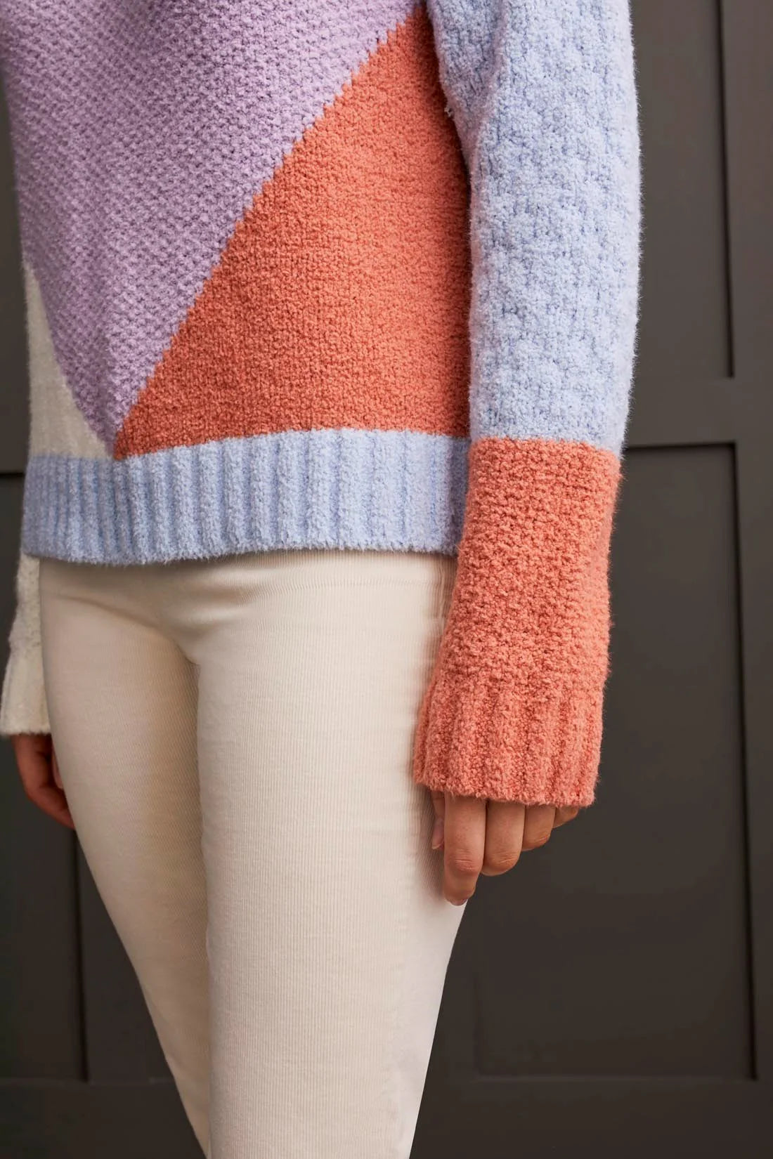 Tribal CHENILLE COLORBLOCK SWEATER