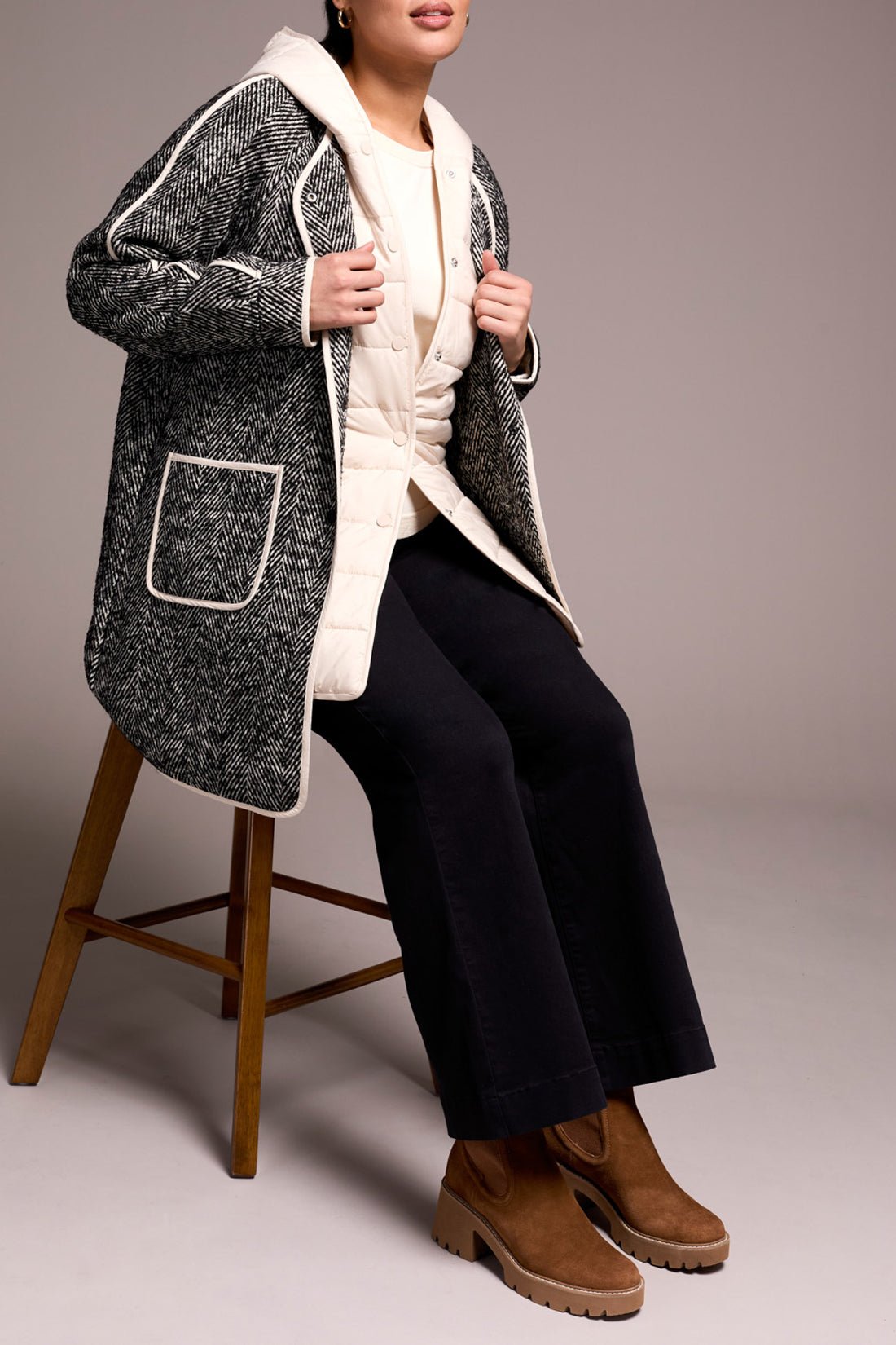 Tribal Coat with Foller Hood – Charcoal - Juli's Wearable Art