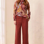 Tribal Comfort Stretch High Rise Palazzo Pants | Henna - Juli's Wearable Art