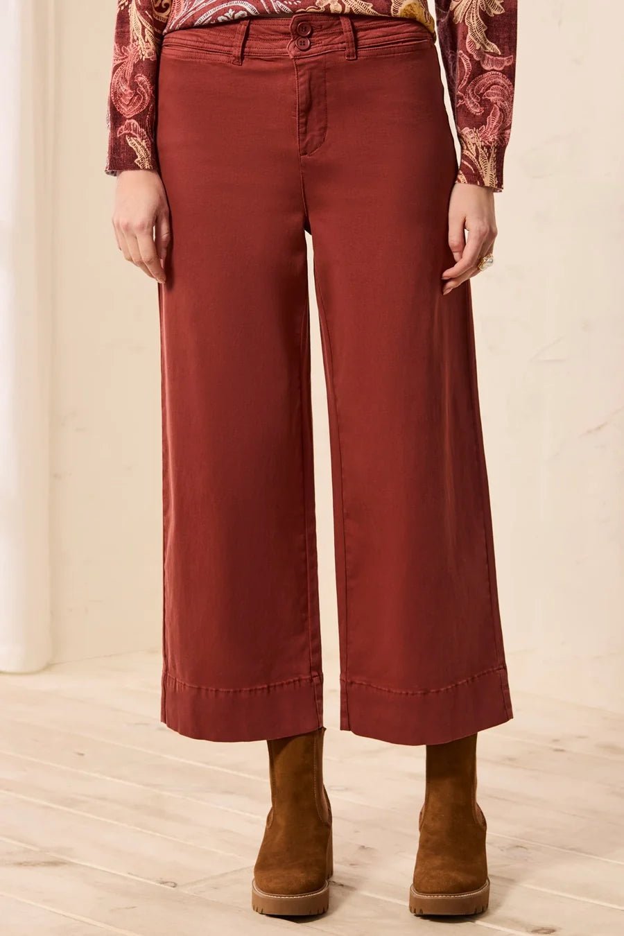 Tribal Comfort Stretch High Rise Palazzo Pants | Henna - Juli's Wearable Art