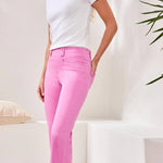 Tribal Comfort Stretch Pull - On Kick Flare Capris | Wisteria - Juli's Wearable Art