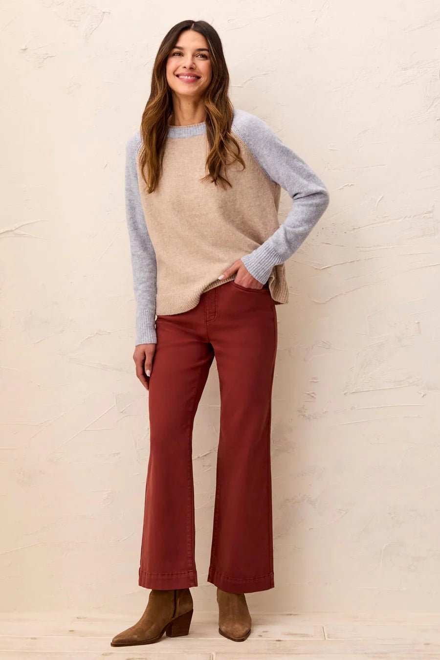 Tribal Comfort Stretch Wide Leg Pull-On Pants | Henna