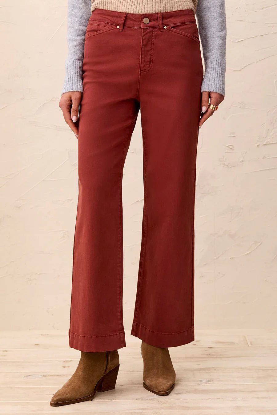 Tribal Comfort Stretch Wide Leg Pull-On Pants | Henna