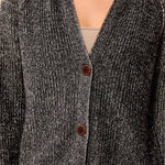 Tribal Cotton Marbled Notch Neck Button Cardigan | Black - Juli's Wearable Art