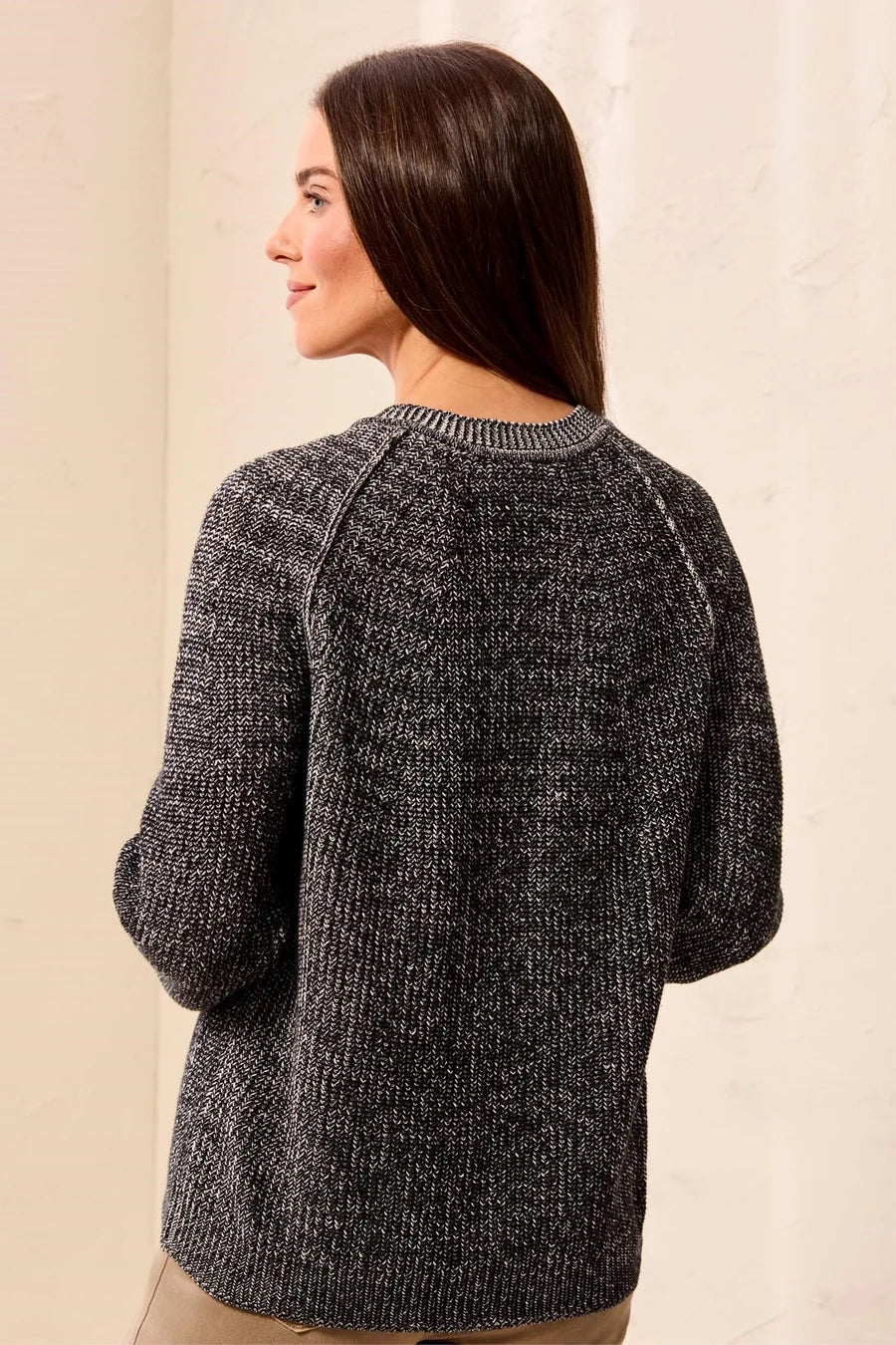 Tribal Cotton Marbled Notch Neck Button Cardigan | Black - Juli's Wearable Art