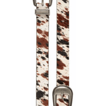 Tribal Cow Print Haircalf Double Buckle Belt - Juli's Wearable Art