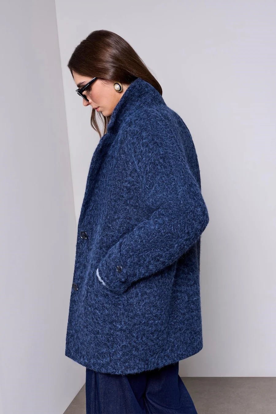 Tribal Cozy Cocoon Drop Shoulder Collared Coat | After Midnight - Juli's Wearable Art