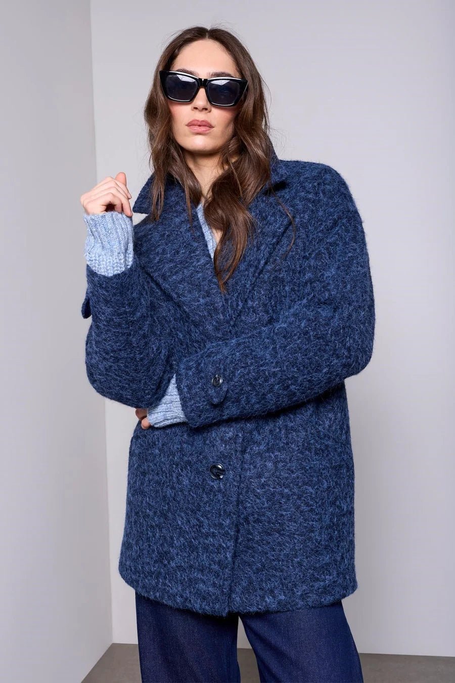 Tribal Cozy Cocoon Drop Shoulder Collared Coat | After Midnight