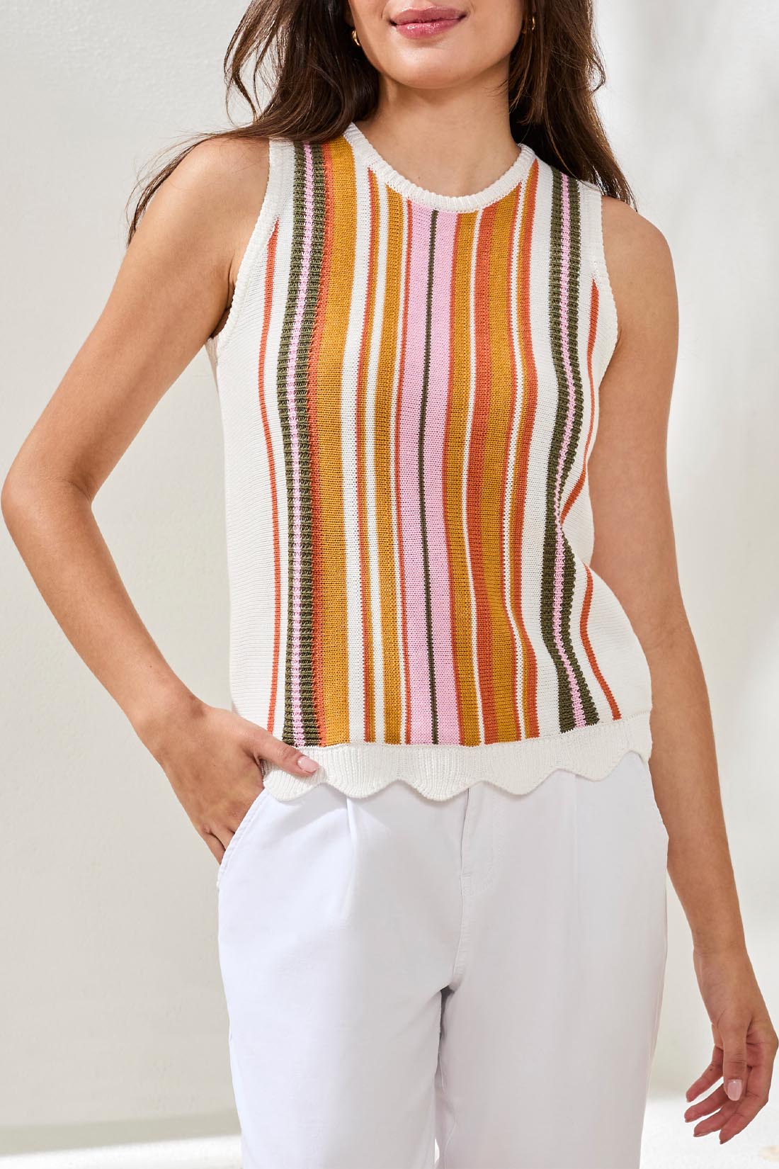 Tribal Crew Neck Sleeveless Sweater - Juli's Wearable Art