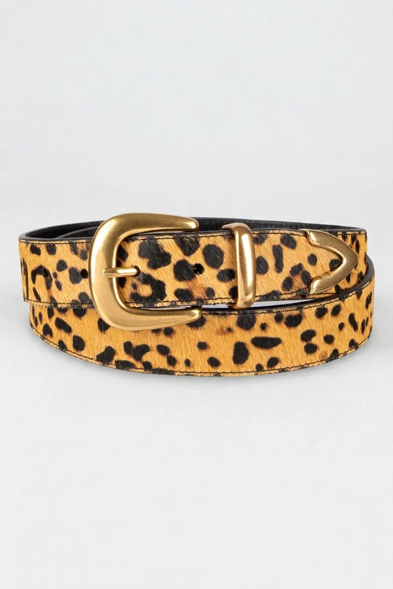 Tribal Dakota Haircalf & Suede Belt | Cheetah