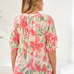 Tribal Elbow Sleeve Henley Top - Juli's Wearable Art