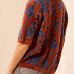 Tribal Eyelash Knit Elbow Sleeve Sweater | Maple - Juli's Wearable Art
