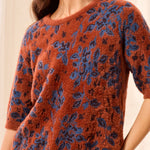 Tribal Eyelash Knit Elbow Sleeve Sweater | Maple - Juli's Wearable Art