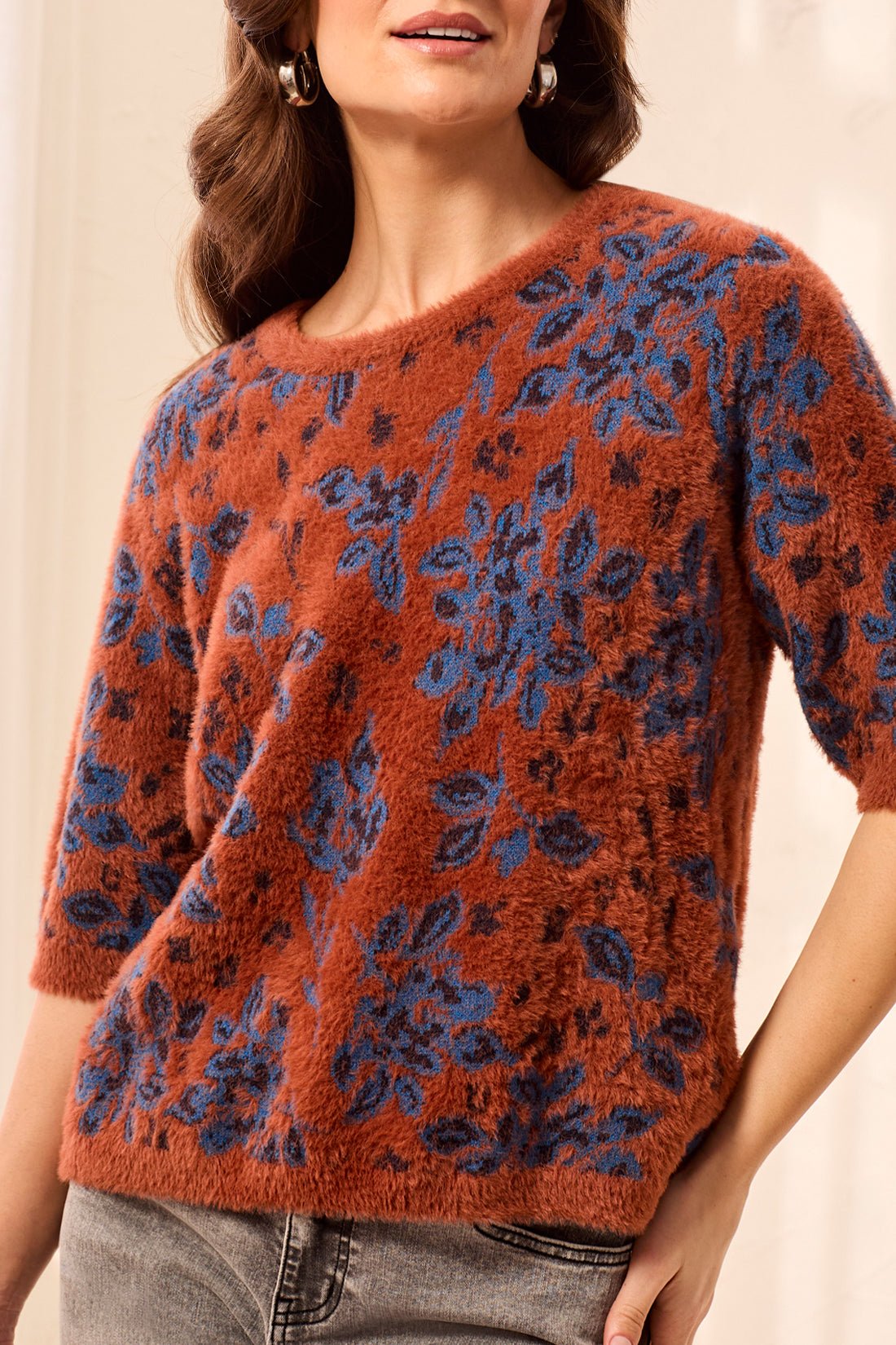 Tribal Eyelash Knit Elbow Sleeve Sweater | Maple