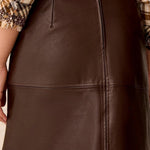 Tribal Faux Leather A-Line Mini Skirt | Dark Chocolate - Juli's Wearable Art