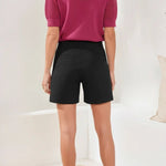 Tribal Flatten It® Button - Front Pull - On Shorts | Black - Juli's Wearable Art