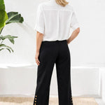 Tribal Flatten It® Tummy Control Wide Leg Pull - On Capris | Black - Juli's Wearable Art