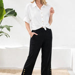 Tribal Flatten It® Tummy Control Wide Leg Pull - On Capris | Black - Juli's Wearable Art