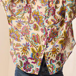 Tribal Flowy Dolman Sleeve Blouse with Self-Covering Buttons | Equinox Gold - Juli's Wearable Art