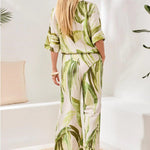 Tribal Flowy Linen Dolman Elbow Sleeve Blouse | Mint Leaf - Juli's Wearable Art