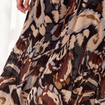Tribal Flowy Plissé Printed Crepe Skirt – Steel Mix - Juli's Wearable Art