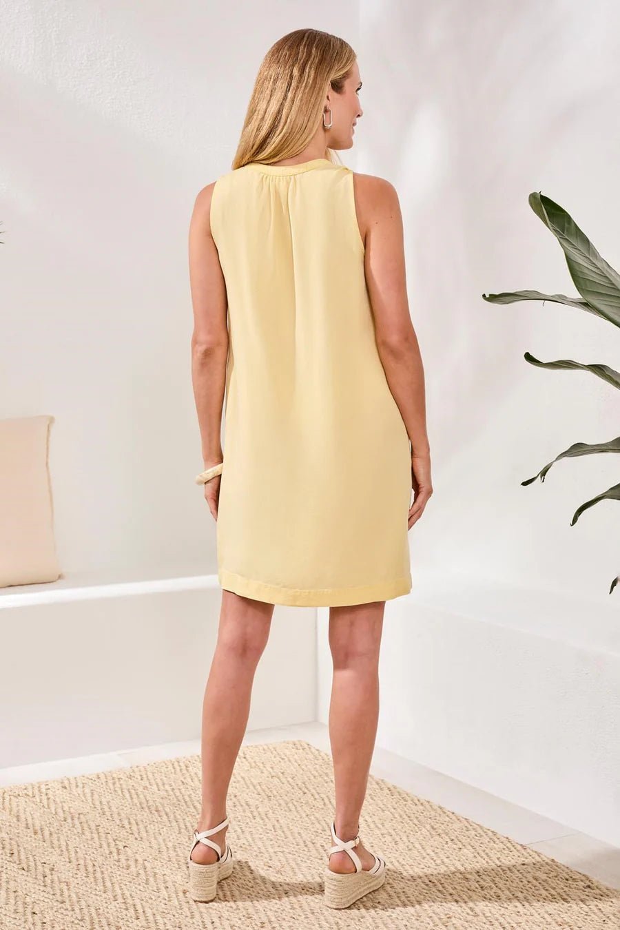 Tribal Flowy Sleeveless V - Neck Dress | Lemongrass - Juli's Wearable Art