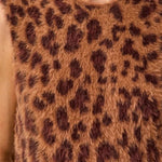 Tribal Fuzzy Leopard Print Sleeveless Crew Neck Knit Top | Hazelwood - Juli's Wearable Art