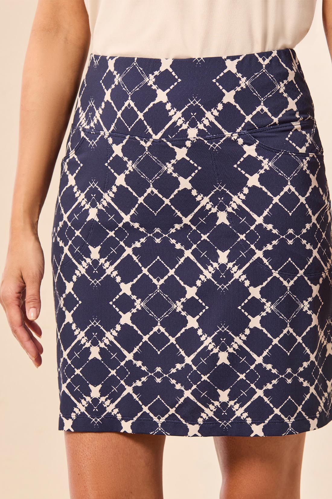 Tribal High Performance Printed Skort | Estate Blue - Juli's Wearable Art