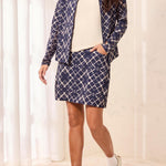 Tribal High Performance Printed Skort | Estate Blue - Juli's Wearable Art