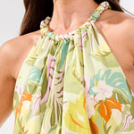 Tribal Lined Bubble Hem Blouse with Neck Detail | Kiwi Zest - Juli's Wearable Art