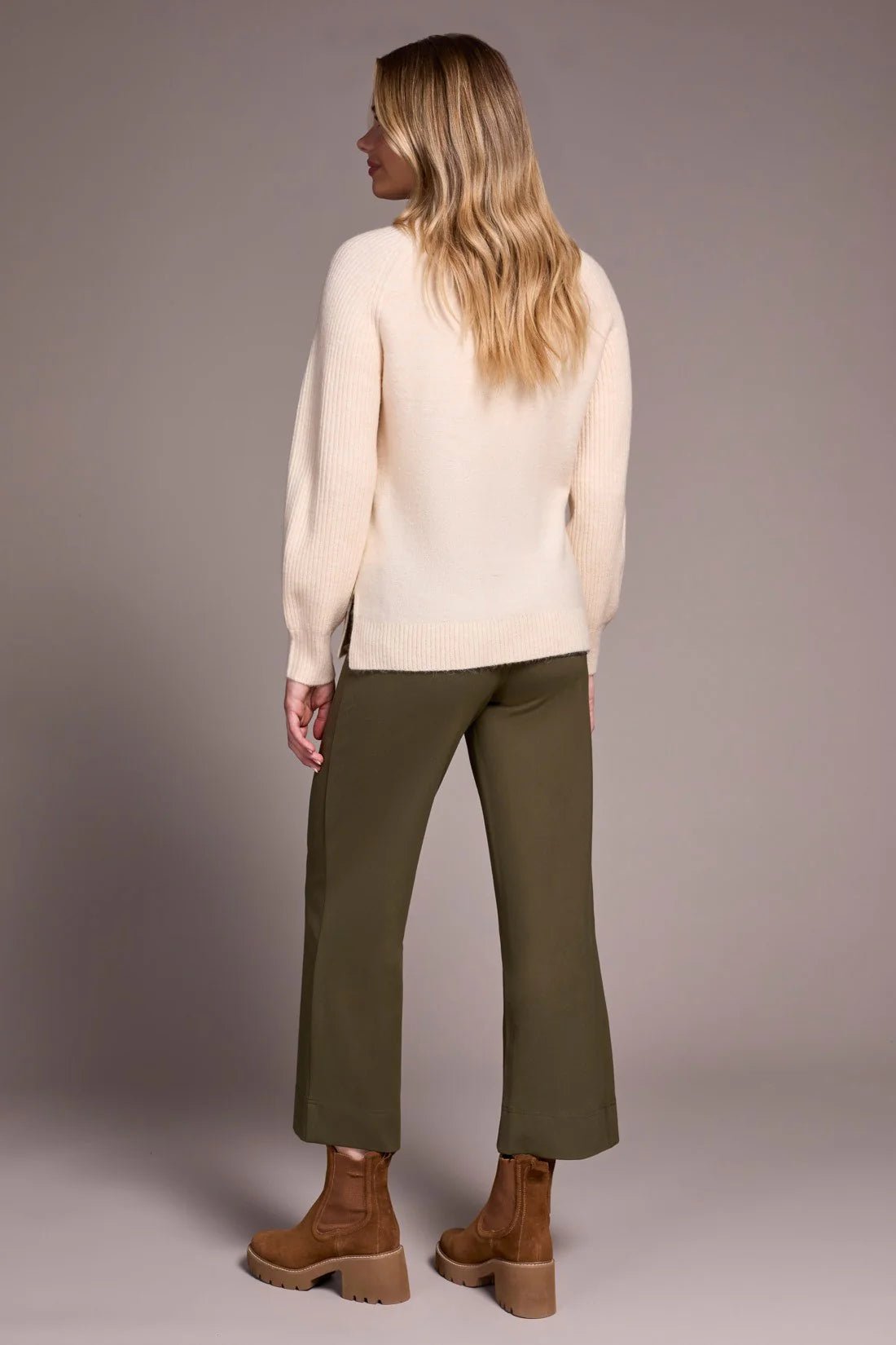 Tribal Long Puff Sleeve Mock Neck Sweater - Juli's Wearable Art