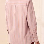 Tribal Long Sleeve Button-Front Shirt with Side Panels | Violet Ice - Juli's Wearable Art