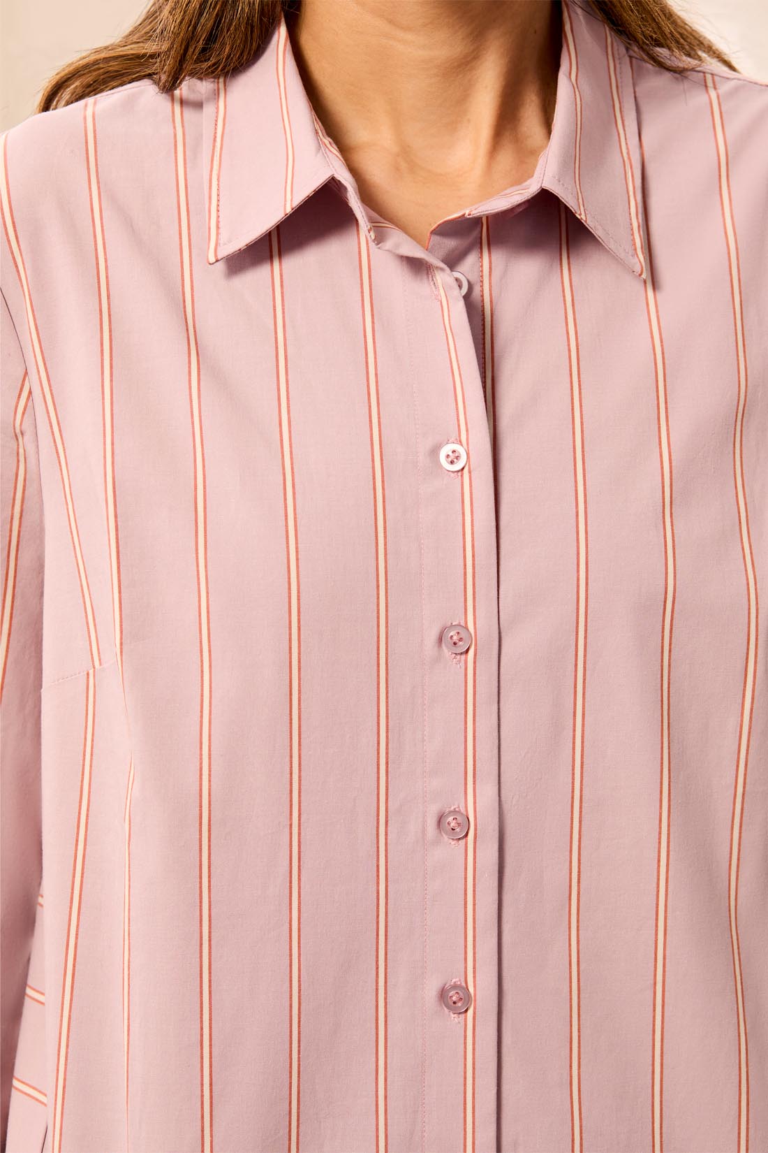 Tribal Long Sleeve Button-Front Shirt with Side Panels | Violet Ice