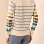 Tribal Long Sleeve Crew Neck Stripe Sweater | Moonstone - Juli's Wearable Art