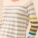 Tribal Long Sleeve Crew Neck Stripe Sweater | Moonstone - Juli's Wearable Art