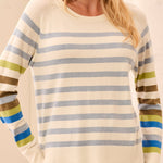 Tribal Long Sleeve Crew Neck Stripe Sweater | Moonstone - Juli's Wearable Art