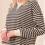 Tribal Long Sleeve Crew Neck Striped Top - Juli's Wearable Art