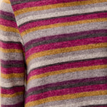 Tribal Long Sleeve Funnel Neck Top with Side Slits | Mulberry - Juli's Wearable Art
