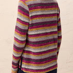 Tribal Long Sleeve Funnel Neck Top with Side Slits | Mulberry - Juli's Wearable Art