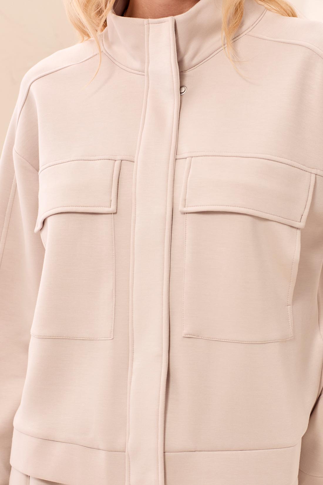 Tribal Long Sleeve Mock Neck Cardigan with Pockets | Sand Dune