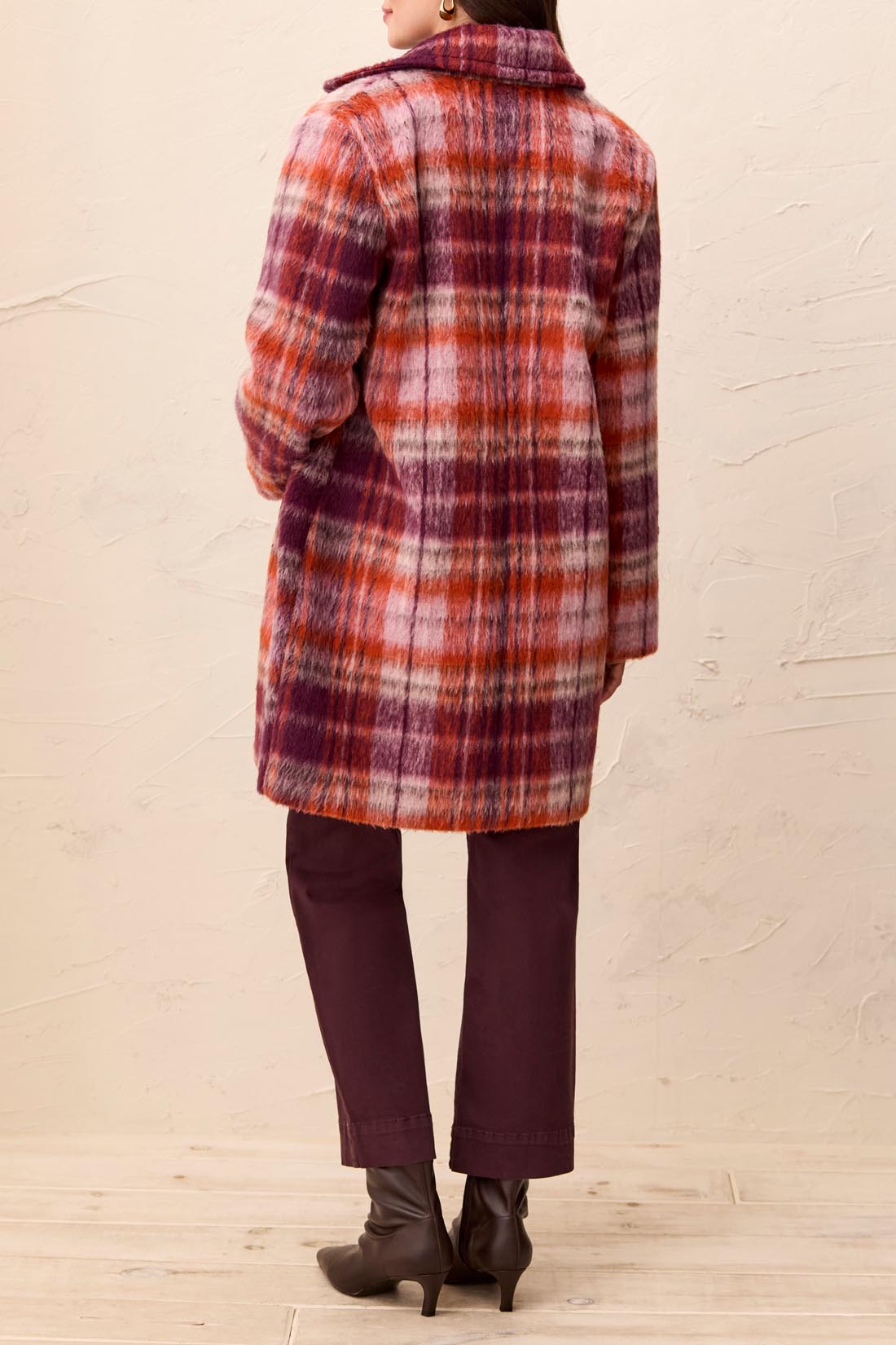 Tribal Long Sleeve Single Breasted Plaid Coat | Fudge - Juli's Wearable Art