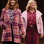 Tribal Long Sleeve Single Breasted Plaid Coat | Fudge - Juli's Wearable Art