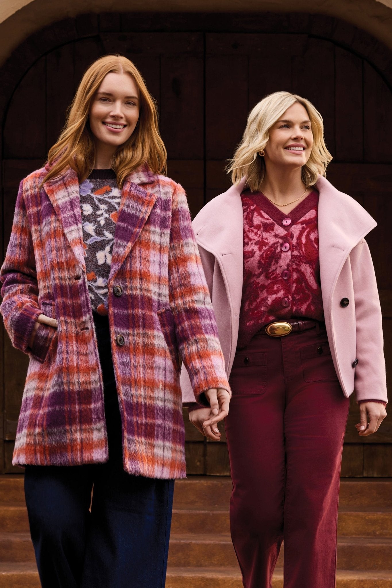 Tribal Long Sleeve Single Breasted Plaid Coat | Fudge - Juli's Wearable Art