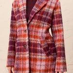 Tribal Long Sleeve Single Breasted Plaid Coat | Fudge - Juli's Wearable Art