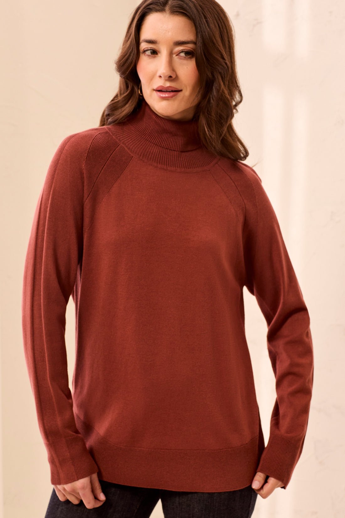 Tribal Long Sleeve Turtleneck Sweater | Henna