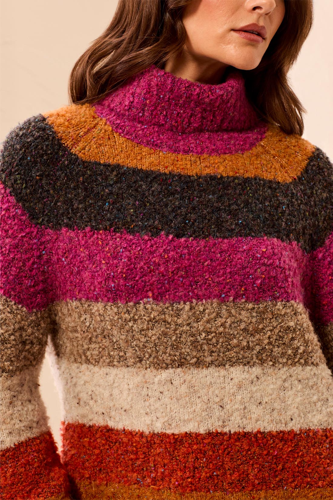 Tribal Long Sleeve Turtleneck Sweater | Mulberry - Juli's Wearable Art
