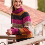 Tribal Long Sleeve Turtleneck Sweater | Mulberry - Juli's Wearable Art