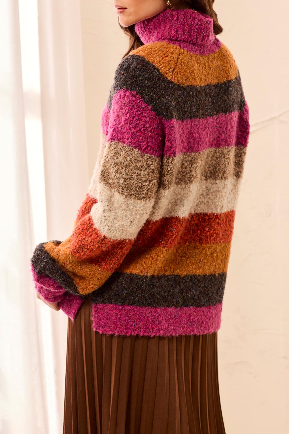 Tribal Long Sleeve Turtleneck Sweater | Mulberry - Juli's Wearable Art